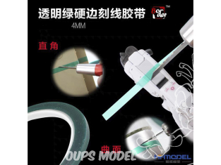 Border model accessoire BD0037-4 Bande verte transparente pour gravures 4mm