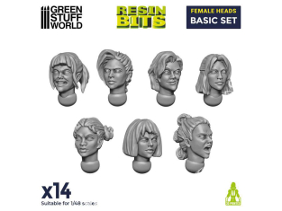 Green Stuff 509167 Têtes de femmes BASIC SET