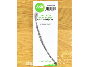 ASK Art Scale Kit T0050 Fil de métal rond 0,2mm x 120mm x30