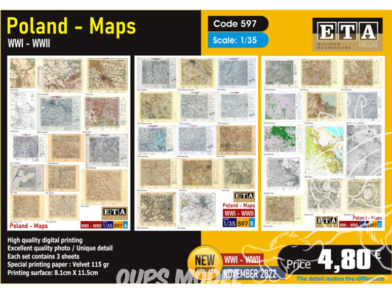 ETA diorama 597 Pologne Cartes WWI et WWII 1/35