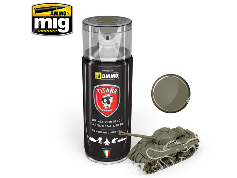MIG peinture bombe TTH120 Apprêt vert Olive US Mat - U.S. Olive Drab Matt Primer 400ml