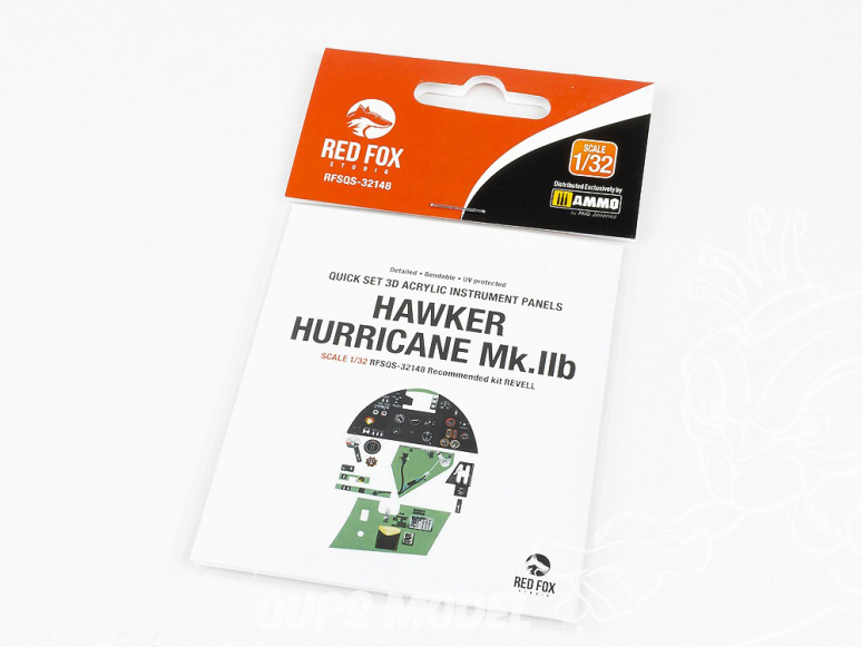 Red Fox Studio Tableaux de bord 3D avion RFQS-32148 Hawker Hurricane Mk.IIb Revell 1/32