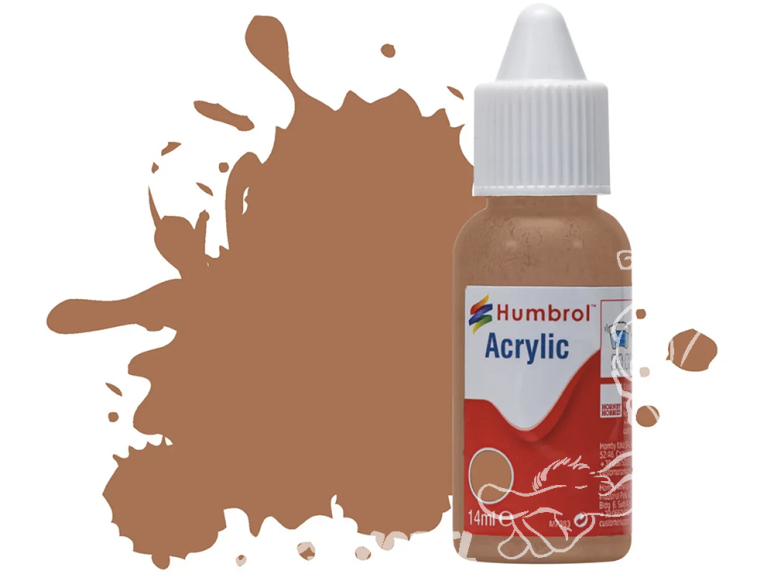 HUMBROL Peinture Acrylique 119 Terre Claire Mat Flacon compte-gouttes 14ml