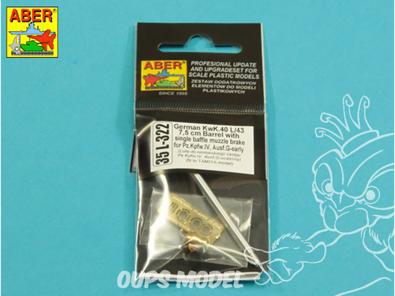 Aber 35L332 76,2 mm Ordonnance Q.F. 3 pouces. 17 RDP. Mc. Fut Canon II avec frein de bouche pour A34 COMET 1/35