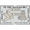 EDUARD photodecoupe avion FE1365 Harnais m&eacute;tal Hurricane Mk.I Hobby Boss 1/48