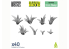 Green Stuff 511078 Set imprimé en 3D Touffes d'herbe 1/48