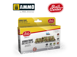 MIG peinture Rail Center R-1017 Set peintures Trains Allemands WWII 1943 - 1945 DR 6 x 15ml