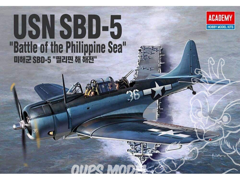 Academy maquette avion 12329 USN SBD-5 Bataille dans la mer des philippines 1/48