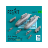 ResKit kit d'amelioration RSU35-0037 Pyl&ocirc;nes tardifs AH-64 Apache avec r&eacute;servoirs de carburant 122g kit Takom impression 3D 1/35