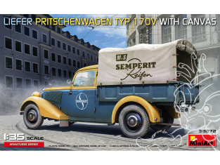 Mini Art maquette militaire 38072 CAMION PLATE-FORME DE LIVRAISON TYPE 170V AVEC TOILE 1/35