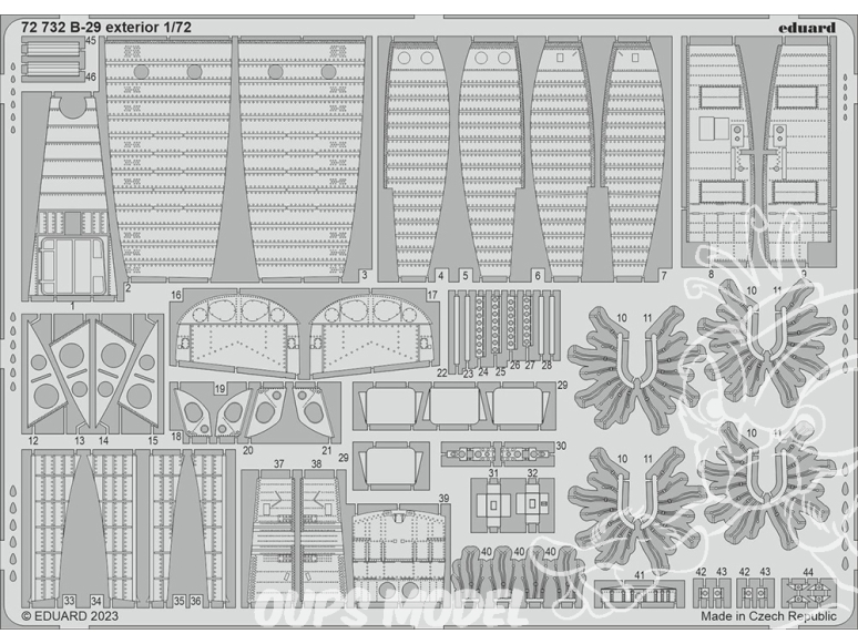 Eduard photodecoupe avion 72732 Extérieur B-29 Hobby 2000 / Academy 1/72
