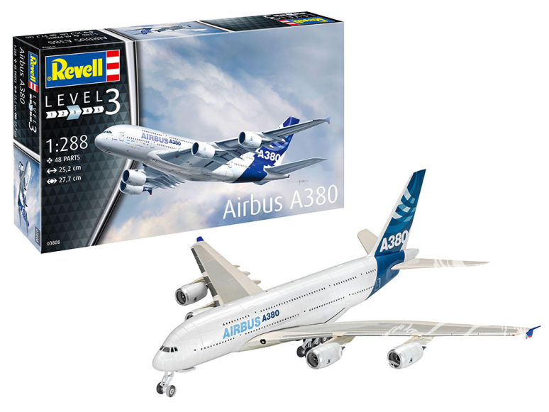 Revell maquette avion 63808 Model Set Airbus A380 inclus peintures principale colle et pinceau 1/288