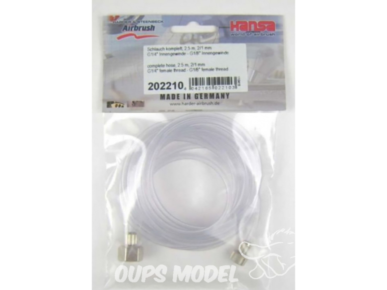 Harder & Steenbeck AEROGRAPHE 202210 TUYAU COMPLET 2,5M ( 2X4MM FILETAGE FEMELLE G 1/8 FILETAGE FEMELLE G 1/8
