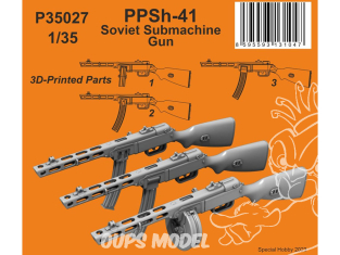 Special Hobby 3D Print militaire P35027 Mitraillette soviétique PPSh-41 1/35