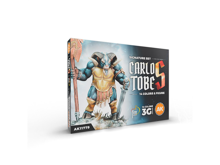 Ak interactive peinture acrylique 3G AK11779 CARLOS TOBES ENSEMBLE SIGNATURE 3GEN 1 FIGURINE ET 14 COULEURS de 17ml