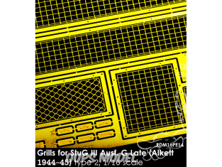 Rado miniatures photodécoupe RDM16PE14 Grilles pour StuG III Ausf.G Late Type 2 1/16