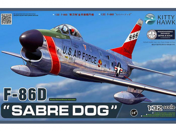 Kitty Hawk maquette avion 32007 NORTH AMERICAN F-86F SABRE-DOG 1953 1/32
