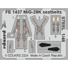 EDUARD photodecoupe avion FE1437 Harnais m&eacute;tal MiG-29K Hobby Boss 1/48