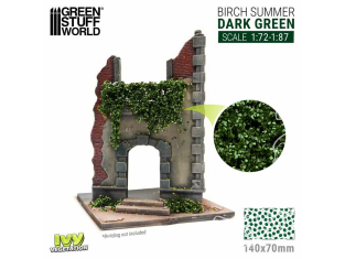 Green Stuff 4647 Feuillage lierre miniature - Bouleau vert foncé - Large 1/35