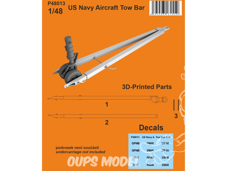 Special Hobby 3D Print P48013 Barre de remorquage pour avion de la marine américaine 1/48