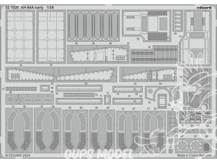 Eduard photodécoupe hélicoptére 321020 Amélioration AH-64A Early Trumpeter 1/35