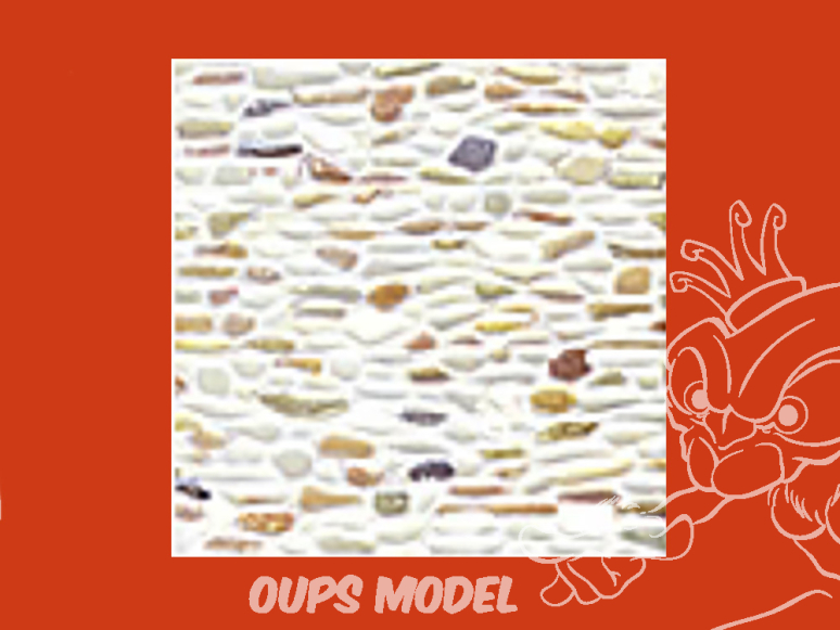 PLASTRUCT 91563 FEUILLE À MOTIF DE PIERRE DE CHAMP 0,5x300x175mm 2piéces Beige clair 1/100 HO