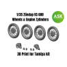 ASK Art Scale Kit accessoire A35008 Set roues et cylindres Z&uuml;ndap KS600 Tamiya 1/35