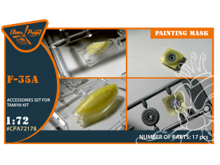 Clear Prop kit d'amelioration avion CPA72178 Masque de peinture F-35A sur papier kabuki jaune kits Tamiya 1/72