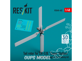 ResKit Avion RSU48-0402 Rotor de queue pour CH-53E Super Stallion MH-53E Sea dragon kit Academy imprimé en 3D)1/48