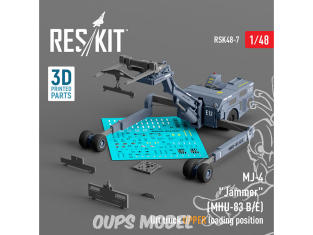 ResKit kit RSK48-0007 CHARIOT ÉLÉVATEUR MJ-4 JAMMER MHU-83 B/E AVEC POSITION DE CHARGEMENT SUPÉRIEURE 1/48