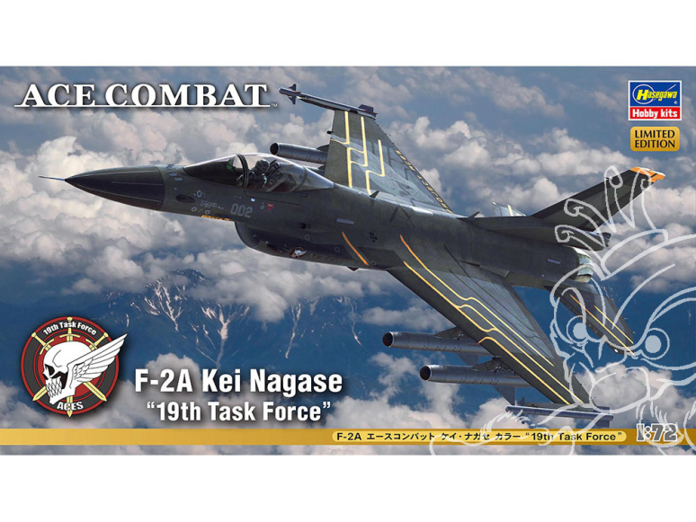 Hasegawa maquette avion 52164 F-2A Ace Combat Kei Nagase Color «&nbsp;19e Force opérationnelle&nbsp;» 1/72