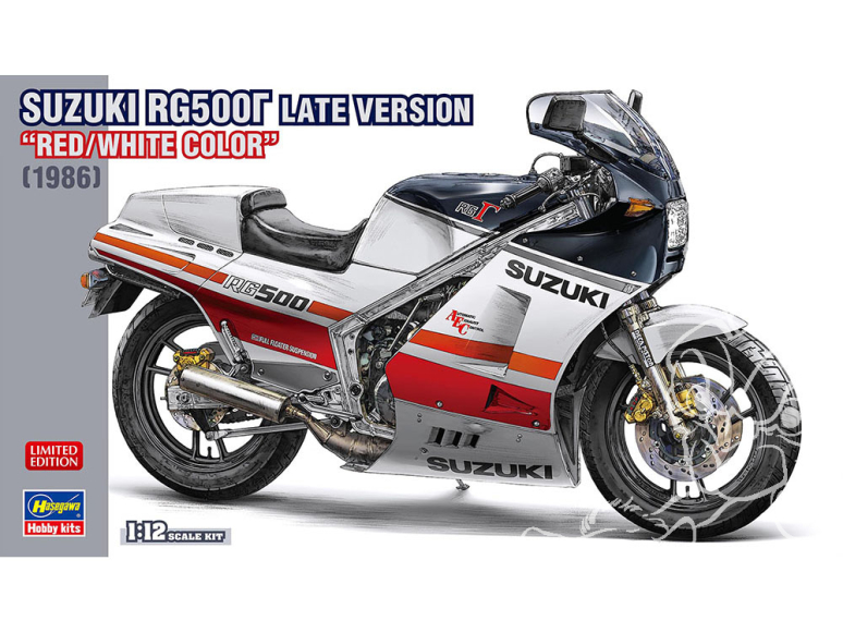 Hasegawa maquette moto 21764 Suzuki RG500Γ modèle récent «&nbsp;couleur rouge/blanc&nbsp;» 1/12