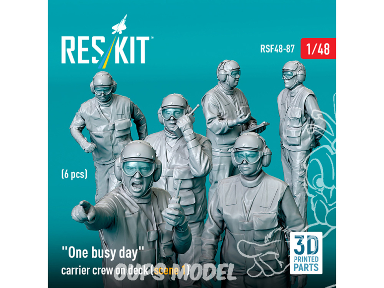 ResKit Figurine RSF48-0087 ÉQUIPAGE DU TRANSPORTEUR SUR LE PONT SCÈNE 1 6 PIÈCES IMPRIMÉES EN 3D 1/48