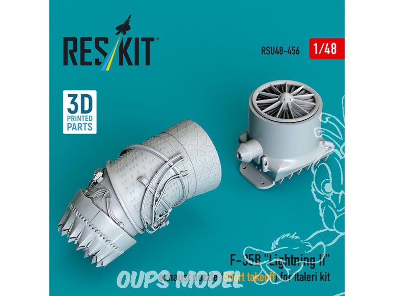 ResKit avion RSU48-0456 Buse d'échappement F-35B Lightning II Décollage court pour kit Italeri imprimé en 3D 1/48