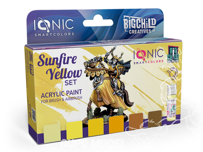 MIG peinture IONIC 0504 Set Jaune feu solaire 6 x 20ml