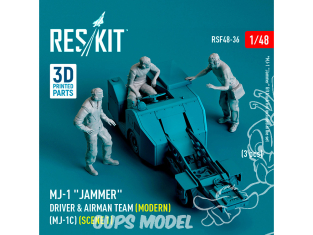 ResKit Figurine RSF48-0036 Conducteur et aviateur du MJ-1 « Jammer » - Scène 1 du MJ-1C moderne - 3 pièces imprimées en 3D 1/48