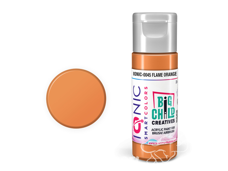 IONIC MIG peinture acrylique 0045 Orange flamme - Flame Orange 20ml