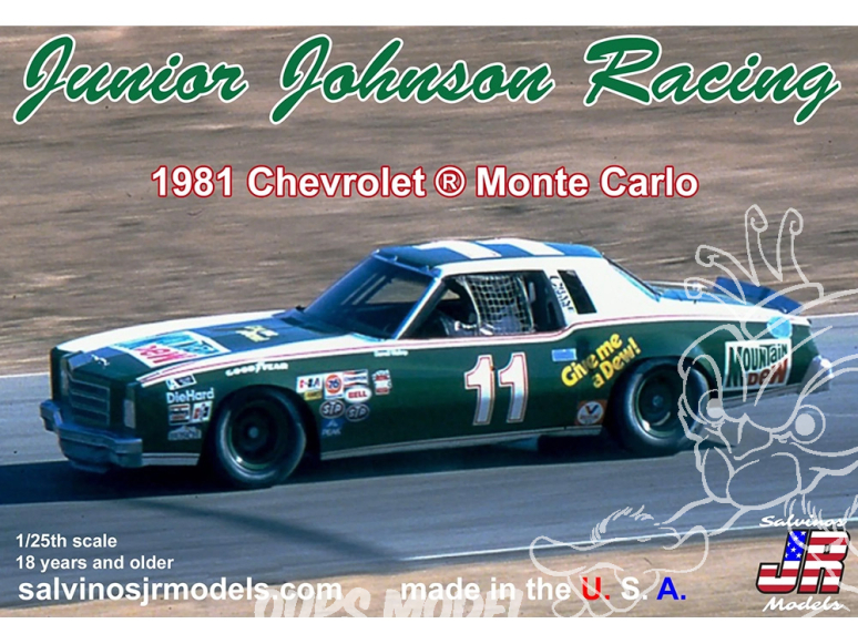 JR Models maquette voiture JJMC1981R Junior Johnson Racing 1981 Monte Carlo n°11 1/25