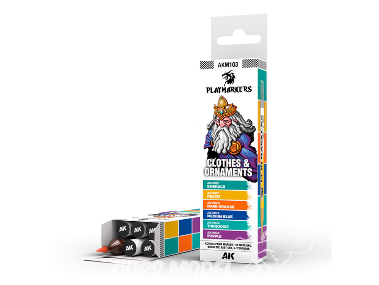 Ak Interactive AKM103 PLAYMARKER SET VÊTEMENTS et ORNEMENTS