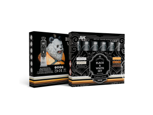 Ak Interactive AKAD101 ARTISTIC DENSE ACRYLIC COLOR SET BLACK & WHITE