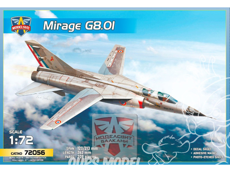 MODELSVIT maquette avion 72056 Mirage G8.01 chasseur expérimental 1/72