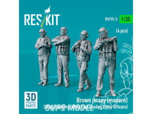 ResKit Figurine RSF35-0003 Maillot marron moderne capitaines d'escadre sous-officiers principaux de ligne d'escadre 4p 3D 1/35