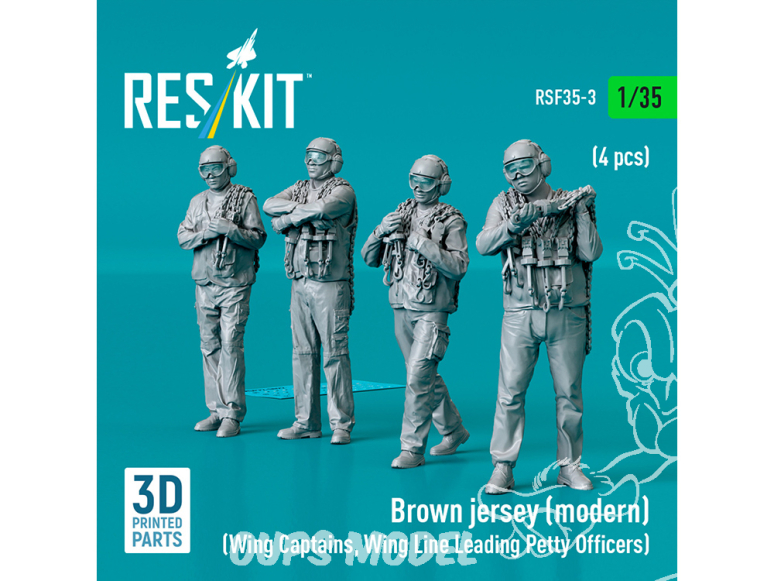 ResKit Figurine RSF48-0003 Maillot marron moderne capitaines d'escadre sous-officiers principaux de ligne d'escadre 4p 3D 1/35