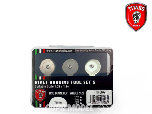Titans Hobby outillage TTH064 Outils à faire les rivets Set 5 diamètre 15mm