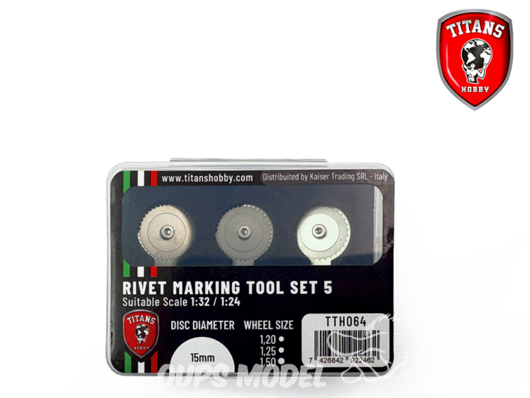 Titans Hobby outillage TTH064 Outils à faire les rivets Set 5 diamètre 15mm