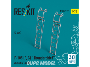 ResKit amelioration RSU32-0172 Échelles d'accès F-105 (F, G) «&nbsp;Thunderchief&nbsp;» 2 pièces imprimées en 3D 1/32