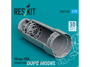 ResKit amelioration RSU72-0285 Buse d'échappement Mirage 2000 pour kit Modelsvit Impression 3D 1/72