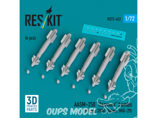 ResKit kit armement Avion RS72-0422 AASM-250 «&nbsp;MARTEAU&nbsp;» 6 pièces imprimées en 3D 1/72