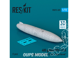 ResKit avion RSU72-0249 Réservoir de carburant FPU-12/A de 480 gallons pour F/A-18E, F, G&nbsp;Super Hornet 1 pièce en 3D 1/72