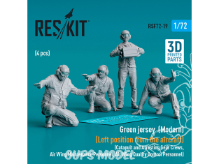 ResKit Figurine RSF72-0019 Maillot vert Moderne Position gauche de l'avion Catapulte et équipages de dispositif d'arrêt 1/72